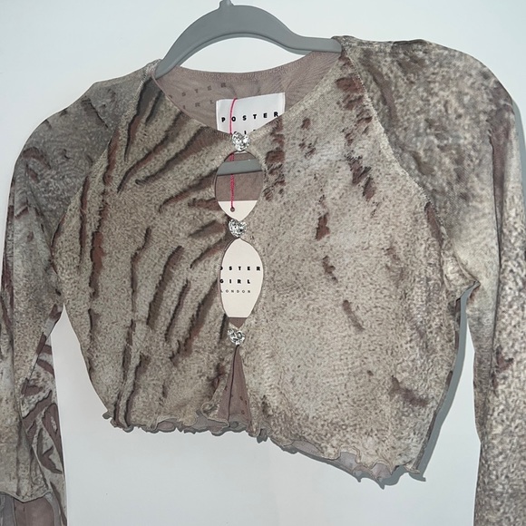 Poster Girl London Bedrock crop Tiger print top XS rare color pattern - Picture 2 of 7